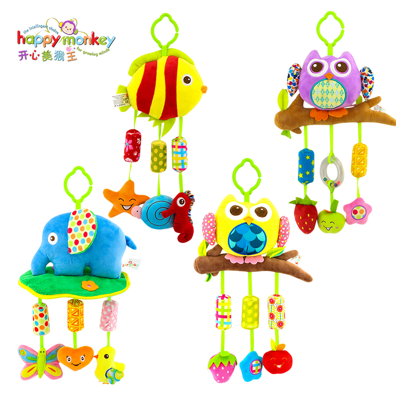 Happy Kids Education - Счастливая обезьяна, милые детские плюшевые погремушки,