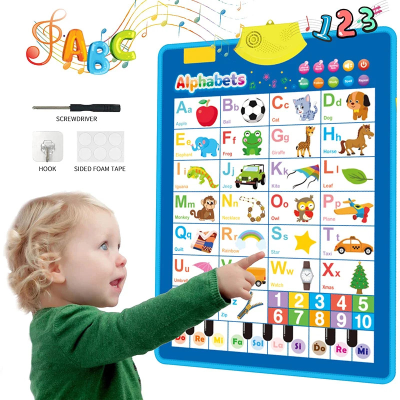 Kids Educational Poster - Электронная настенная диаграмма с английским алфавитом,