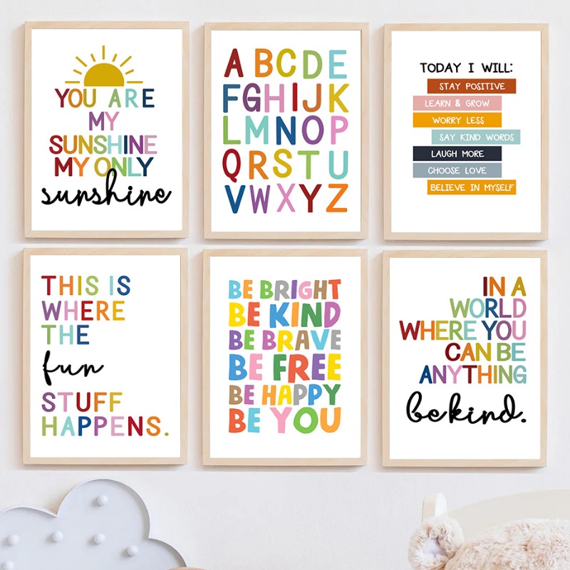 Kids Educational Poster - Обучающий плакат по английскому языку: алфавит,