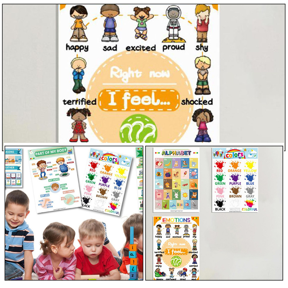 12 листов мультяшных постеров  – обзор и цена Kids Educational Poster